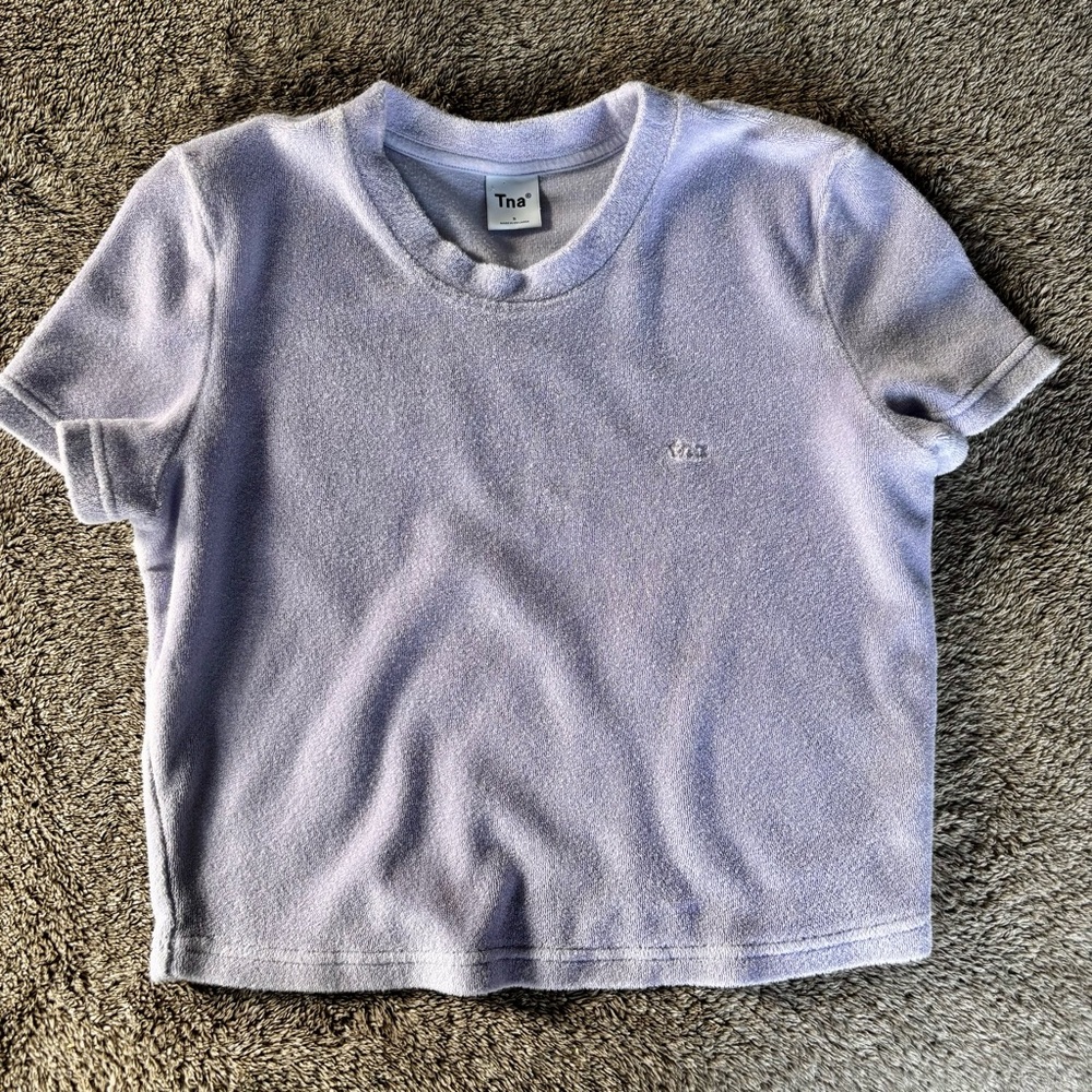 S - $10 add-on TNA terry towelling lilac crop top